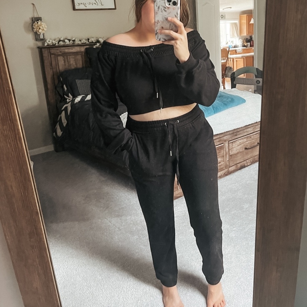 Two Piece Black Lounge Set